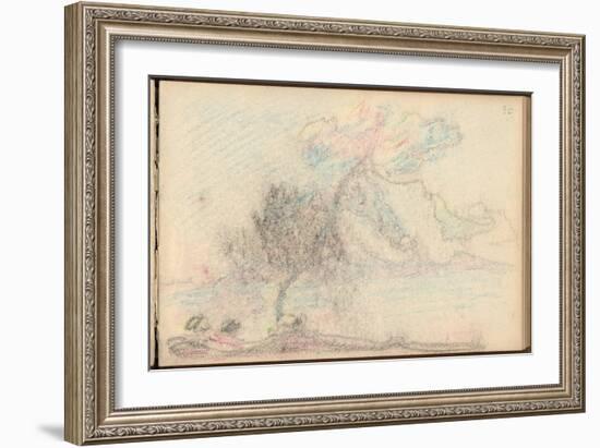 Tree by the Sea (Black Pencil and Pastel on Paper)-Claude Monet-Framed Giclee Print