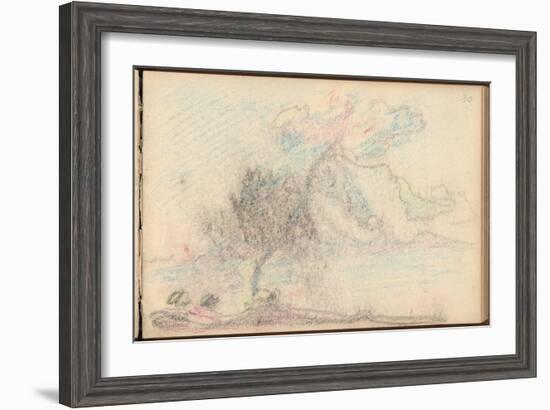 Tree by the Sea (Black Pencil and Pastel on Paper)-Claude Monet-Framed Giclee Print