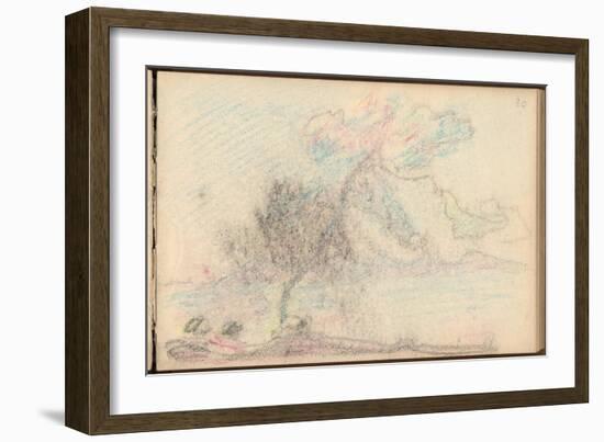 Tree by the Sea (Black Pencil and Pastel on Paper)-Claude Monet-Framed Giclee Print