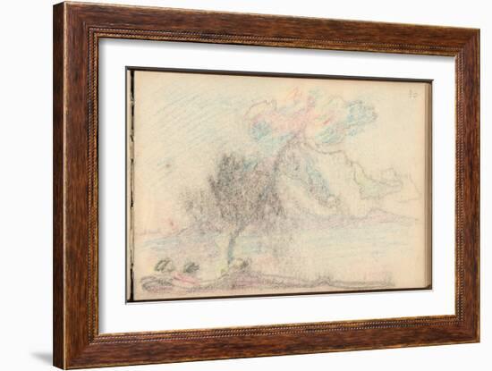 Tree by the Sea (Black Pencil and Pastel on Paper)-Claude Monet-Framed Giclee Print