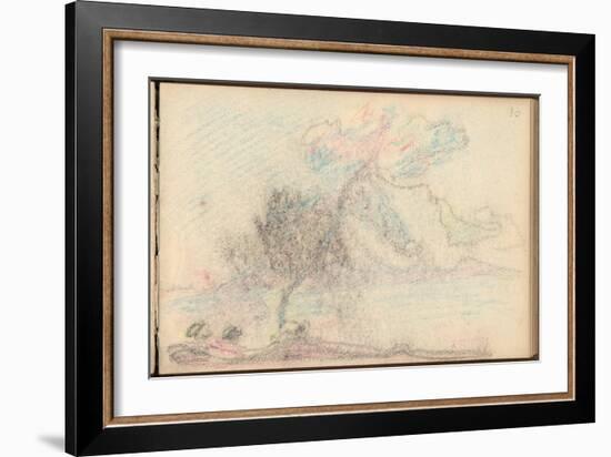 Tree by the Sea (Black Pencil and Pastel on Paper)-Claude Monet-Framed Giclee Print