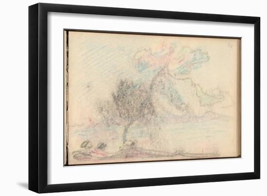 Tree by the Sea (Black Pencil and Pastel on Paper)-Claude Monet-Framed Giclee Print