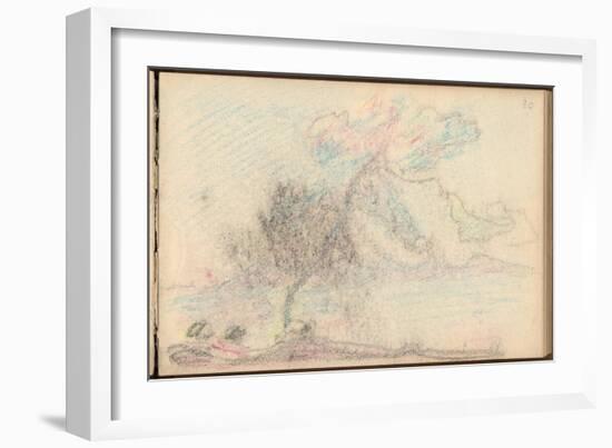 Tree by the Sea (Black Pencil and Pastel on Paper)-Claude Monet-Framed Giclee Print