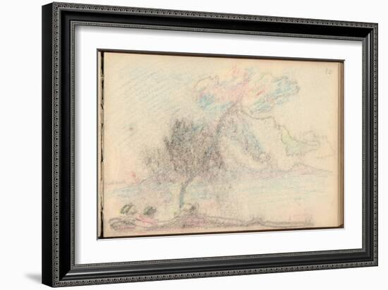 Tree by the Sea (Black Pencil and Pastel on Paper)-Claude Monet-Framed Giclee Print