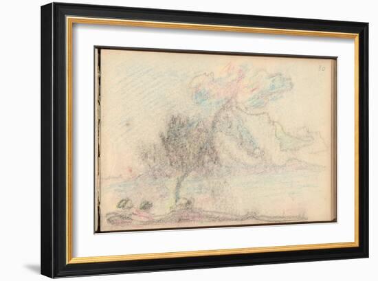 Tree by the Sea (Black Pencil and Pastel on Paper)-Claude Monet-Framed Giclee Print