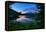 Tree Framed Trillium Lake Reflection, Summer Mount Hood Oregon-Vincent James-Framed Premier Image Canvas