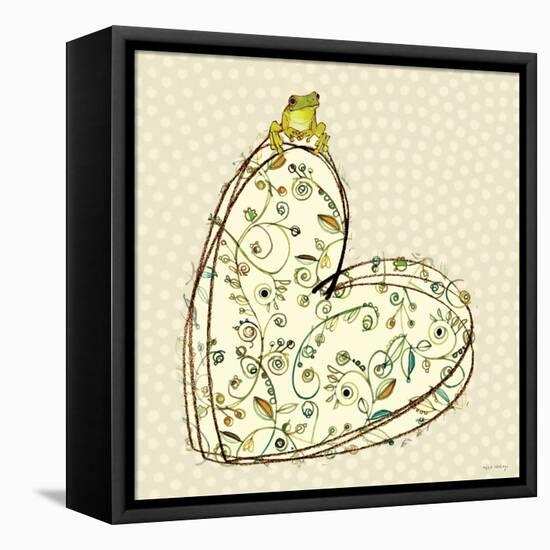 Tree Frog + Heart-Robbin Rawlings-Framed Stretched Canvas