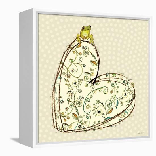 Tree Frog + Heart-Robbin Rawlings-Framed Stretched Canvas