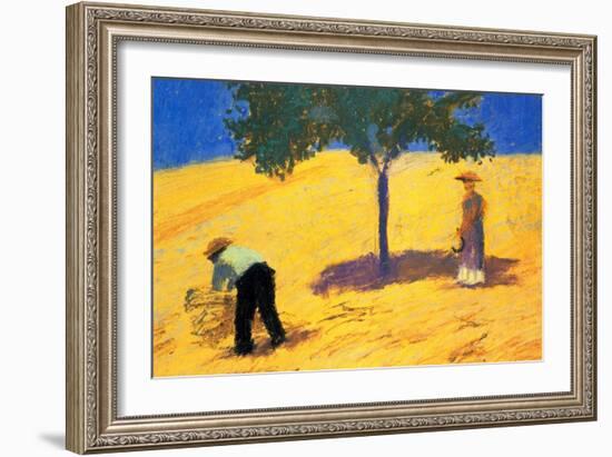 Tree In Cornfield-Auguste Macke-Framed Art Print