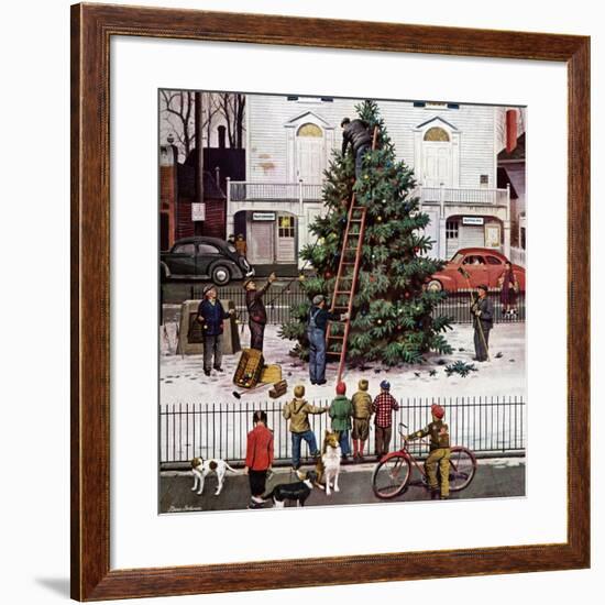 "Tree in Town Square," December 4, 1948-Stevan Dohanos-Framed Giclee Print