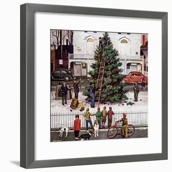 "Tree in Town Square," December 4, 1948-Stevan Dohanos-Framed Giclee Print