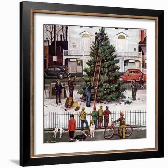 "Tree in Town Square," December 4, 1948-Stevan Dohanos-Framed Giclee Print
