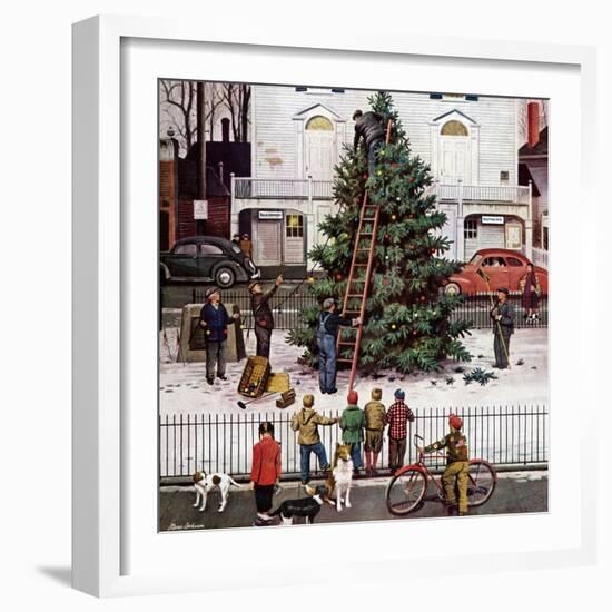 "Tree in Town Square," December 4, 1948-Stevan Dohanos-Framed Giclee Print