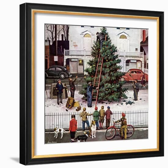 "Tree in Town Square," December 4, 1948-Stevan Dohanos-Framed Giclee Print