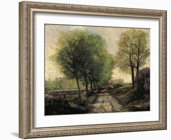 Tree-Lined Avenue in a Small Town, 1865-1867-Alfred Sisley-Framed Giclee Print