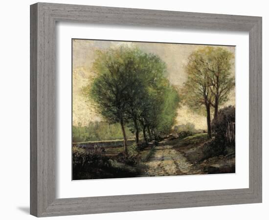 Tree-Lined Avenue in a Small Town, 1865-1867-Alfred Sisley-Framed Giclee Print