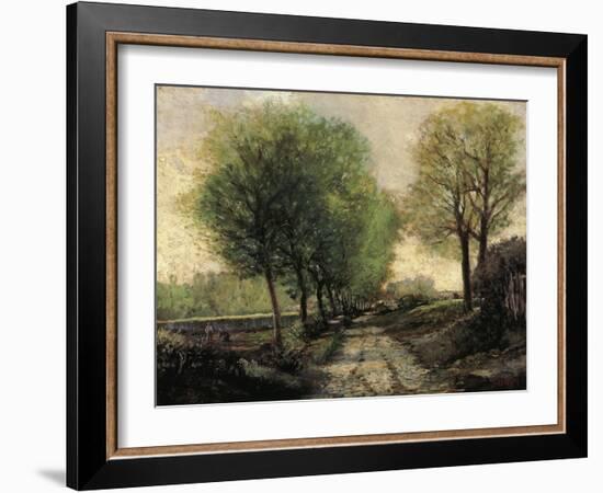 Tree-Lined Avenue in a Small Town, 1865-1867-Alfred Sisley-Framed Giclee Print