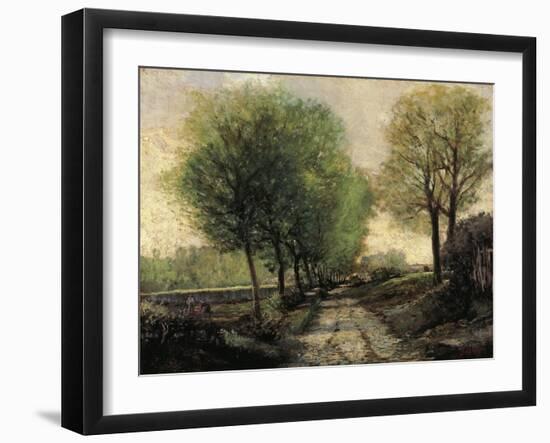 Tree-Lined Avenue in a Small Town, 1865-1867-Alfred Sisley-Framed Giclee Print