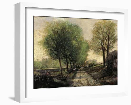 Tree-Lined Avenue in a Small Town, 1865-1867-Alfred Sisley-Framed Giclee Print