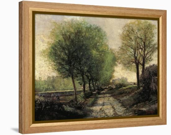 Tree-Lined Avenue in a Small Town, 1865-1867-Alfred Sisley-Framed Premier Image Canvas