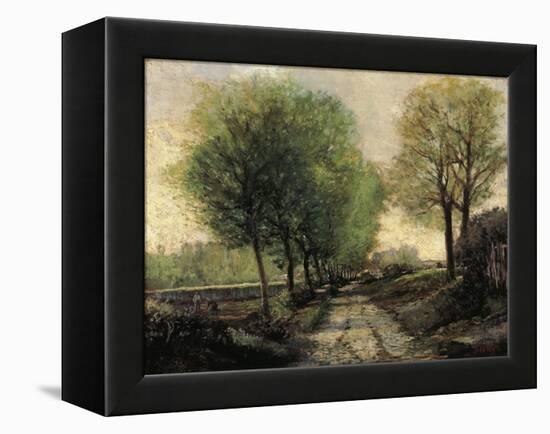 Tree-Lined Avenue in a Small Town, 1865-1867-Alfred Sisley-Framed Premier Image Canvas