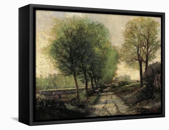 Tree-Lined Avenue in a Small Town, 1865-1867-Alfred Sisley-Framed Premier Image Canvas