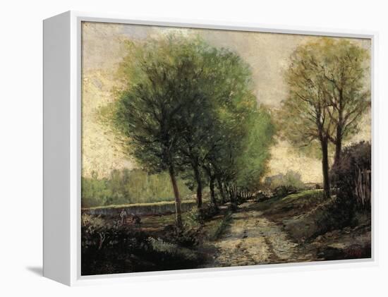 Tree-Lined Avenue in a Small Town, 1865-1867-Alfred Sisley-Framed Premier Image Canvas