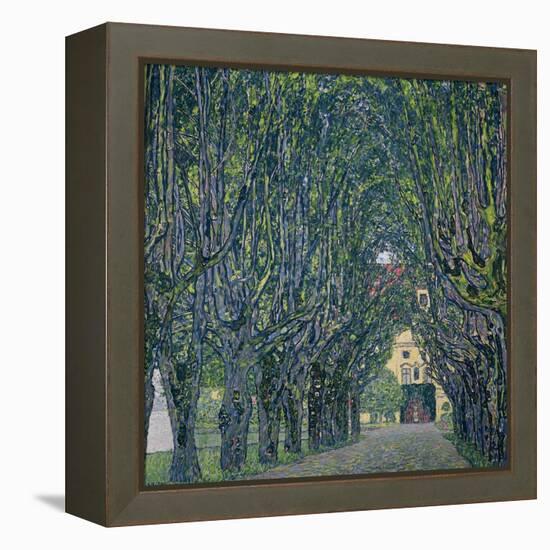 Tree-Lined Road Leading to the Manor House at Kammer, Upper Austria, 1912-Gustav Klimt-Framed Premier Image Canvas