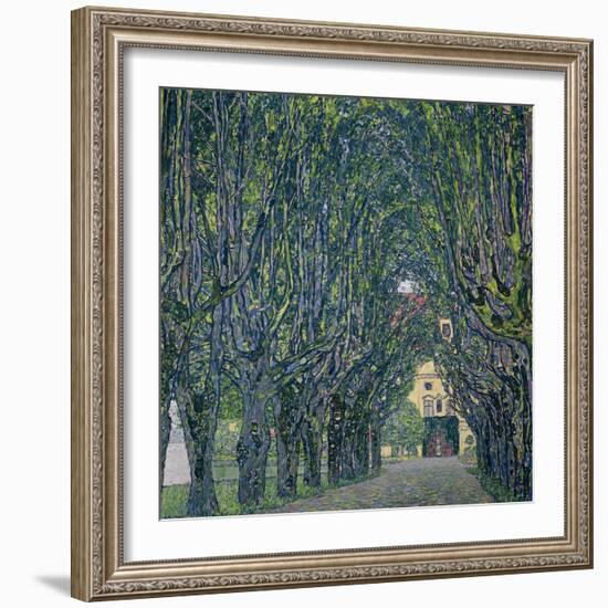 Tree-Lined Road Leading to the Manor House at Kammer, Upper Austria, 1912-Gustav Klimt-Framed Giclee Print