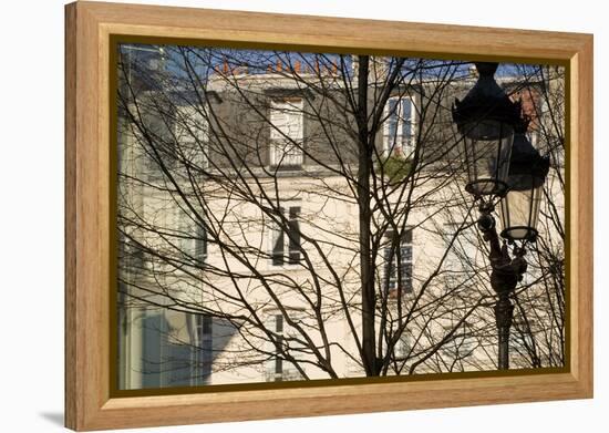 Tree-Lined Street and Streetlamp in Winter in Paris, France-Robert Such-Framed Premier Image Canvas