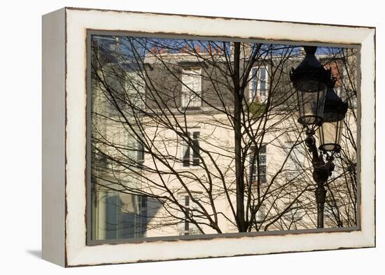 Tree-Lined Street and Streetlamp in Winter in Paris, France-Robert Such-Framed Premier Image Canvas