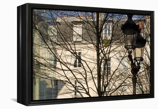 Tree-Lined Street and Streetlamp in Winter in Paris, France-Robert Such-Framed Premier Image Canvas