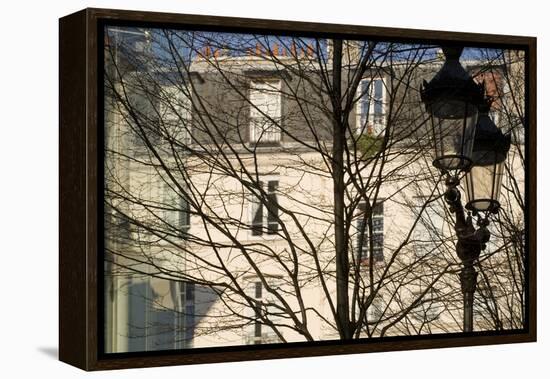 Tree-Lined Street and Streetlamp in Winter in Paris, France-Robert Such-Framed Premier Image Canvas