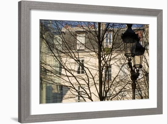 Tree-Lined Street and Streetlamp in Winter in Paris, France-Robert Such-Framed Photographic Print