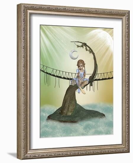 Tree Moon-justdd-Framed Art Print