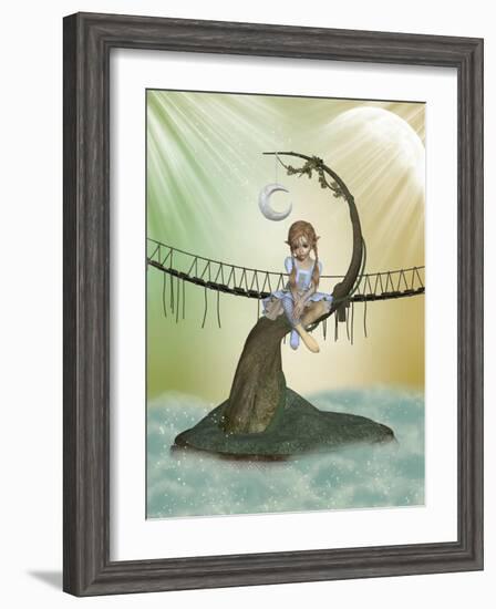 Tree Moon-justdd-Framed Art Print