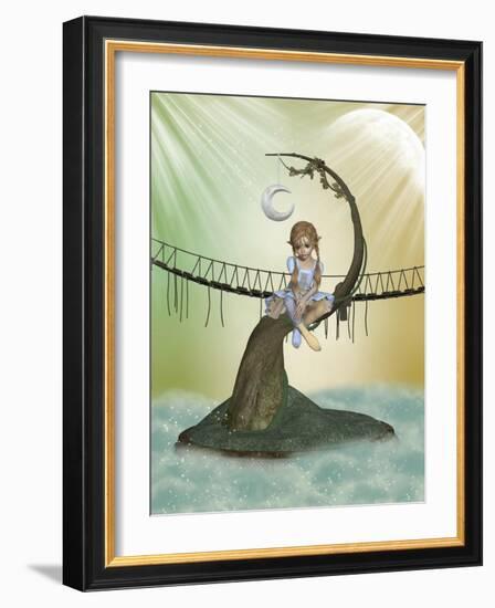 Tree Moon-justdd-Framed Art Print