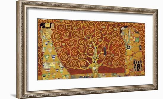 Tree of Life (red variation)-Gustav Klimt-Framed Art Print