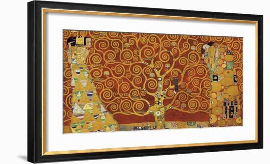 Tree of Life (red variation)-Gustav Klimt-Framed Art Print