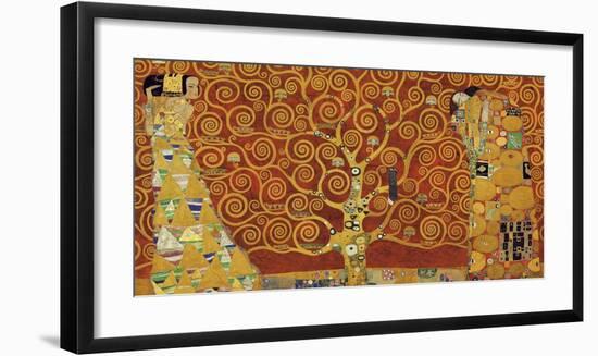 Tree of Life (red variation)-Gustav Klimt-Framed Art Print