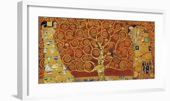 Tree of Life (red variation)-Gustav Klimt-Framed Art Print