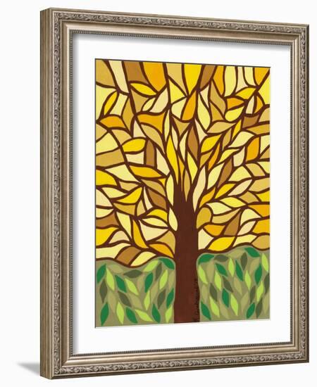 Tree of Life - Yellow-Kerri Ambrosino-Framed Giclee Print