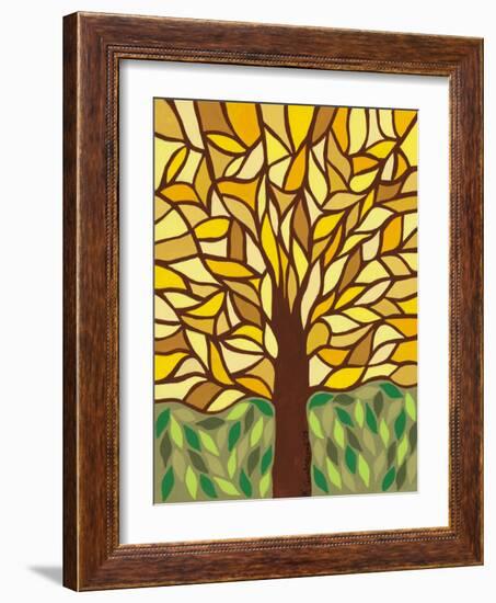 Tree of Life - Yellow-Kerri Ambrosino-Framed Giclee Print