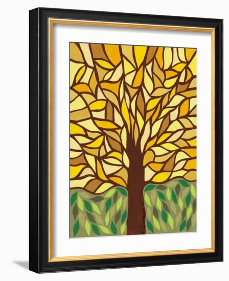 Tree of Life - Yellow-Kerri Ambrosino-Framed Giclee Print