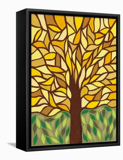 Tree of Life - Yellow-Kerri Ambrosino-Framed Premier Image Canvas