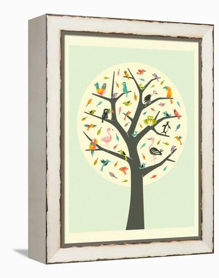 Tree of Life-Jazzberry Blue-Framed Stretched Canvas