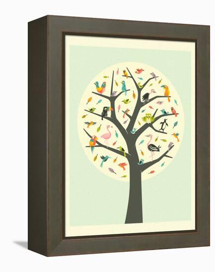 Tree of Life-Jazzberry Blue-Framed Stretched Canvas