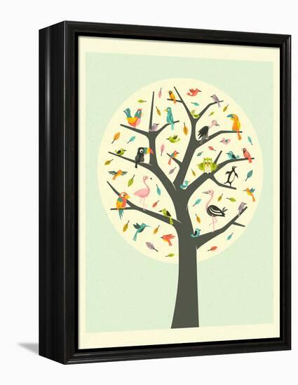 Tree of Life-Jazzberry Blue-Framed Stretched Canvas