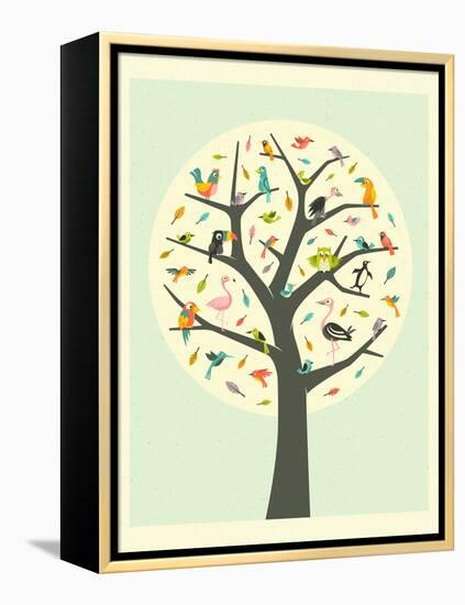 Tree of Life-Jazzberry Blue-Framed Stretched Canvas
