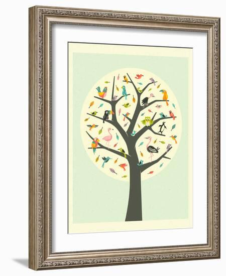 Tree of Life-Jazzberry Blue-Framed Premium Giclee Print